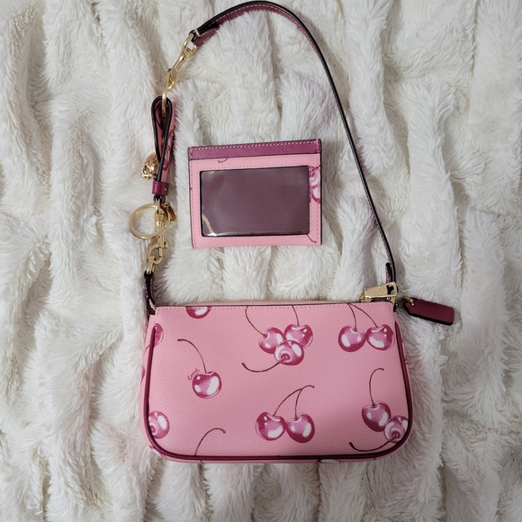 Coach Pink Cherry Print Nolita and Cardholder Set - Picture 2 of 5